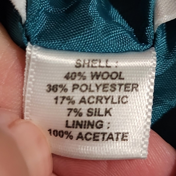 LOFT Teal Tweed Fit & Flare Ruffle Wool Silk Blend Skirt Women's 0 Career EUC - Picture 7 of 8